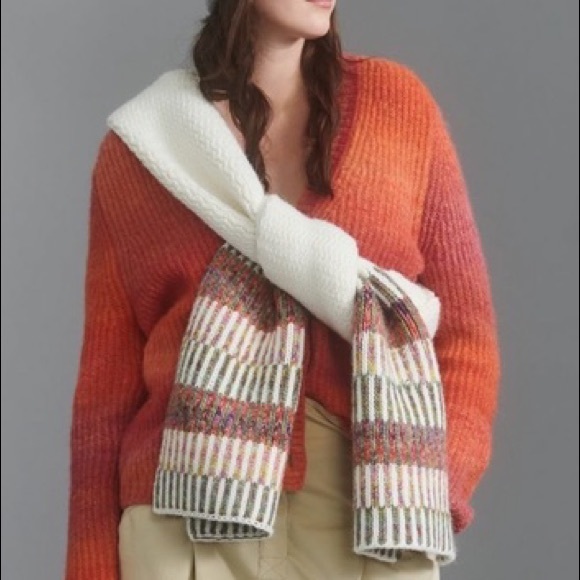 Anthropologie Avery Space Dyed Stripe Scarf